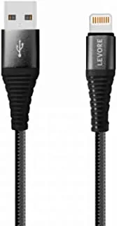 LEVORE 1M Nylon Braided USB A to Lightning Cable Black