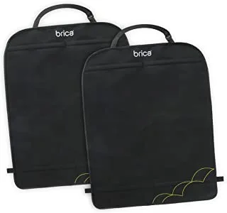Munchkin Brica Deluxe Kick Mats Car Seat Protector, Black, 2 Pack