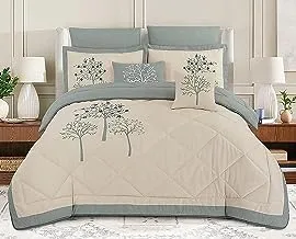 Hours 8-Pieces Embroidered Comforter Set Hours-128A King Size
