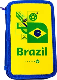 FIFA 2022 Country Double Decker Pencilcase with Stationary Supplies - Brazil