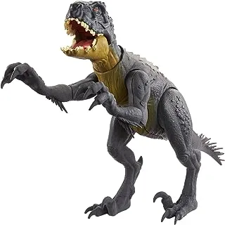 Jurassic World Slash ‘N Battle Scorpios Rex Action & Sound Dinosaur Figure Camp Cretaceous with Movable Joints, Slashing & Tail Whip Motions & Roar Sound, Kids Gift Ages 4 Years & Up