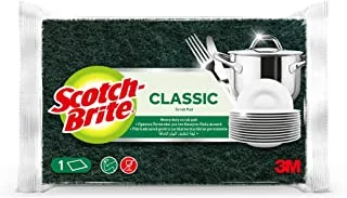 Scotch-Brite Heavy Duty Classic Scouring pad | Kitchen sponge | Dish sponge | Scrub | General Purpose Cleaning | Food Safe | Non-Rusting | Kitchen, Garage, Outdoor | 1 unit/pack