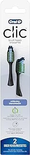 Oral-B Clic Toothbrush Replacement Brush Heads, Whitening, Black, 2 Count