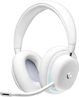Logitech G G735 Wireless Gaming Headset, Customisable LIGHTSYNC RGB Lighting, LIGHTSPEED, Bluetooth, 3.5 MM Aux Compatible with PC, Mobile Devices, Detachable Microphone - White Mist