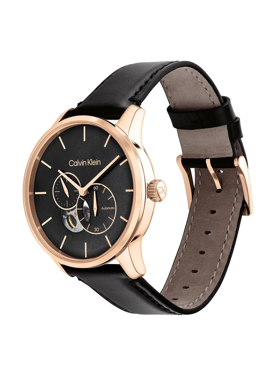 CALVIN KLEIN Analog Round Waterproof  Wrist Watch With Leather Strap  25200074