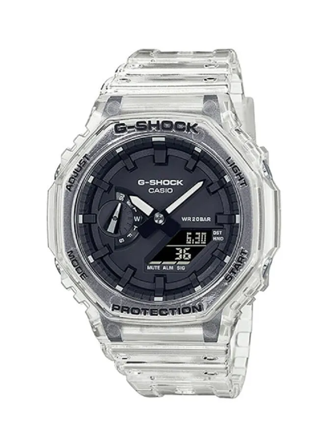 CASIO Analog Plus Digital Octagon Wrist Watch With Resin Strap GA-2100SKE-7ADR