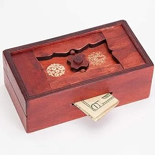 Bits and Pieces - Japanese Secret Puzzle Box Brainteaser - Camouflage Your Cash - Wooden Secret Compartment Brain Game for Adults - Stash Your Cash Away
