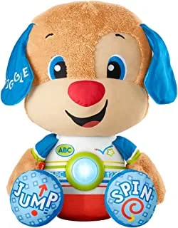 Fisher-Price Laugh & Learn So Big Puppy - Uk English Edition, Large Musical Plush Toy With Learning Songs For Toddlers And Preschool Kids