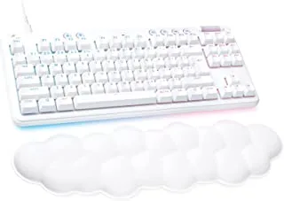 Logitech G G713 Wired Mechanical Gaming Keyboard with LIGHTSYNC RGB Lighting, Tactile Switches (GX Brown) and Keyboard Palm Rest, PC and Mac Compatible - White Mist, 920-010422