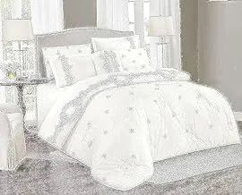 Hours 7-Piece Lace Embroidery Comforter Set,Lisa-007