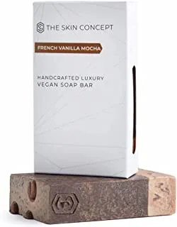 The Skin Concept Hand Crafted Premium Artisanal Coffee Scrub Soap Bar - French Vanilla Mocha