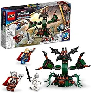 LEGO 76207 Marvel Attack on New Asgard, Thor Buildable Toy with Hammer, Stormbreaker and Monster Figure, Love and Thunder Movie Set