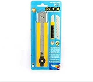 Olfa OL-H-1 Extra Heavy Duty Cutter with Anti-Slip Grip, 25 mm Size, Yellow/Black