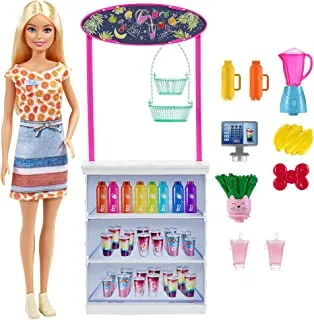Barbie Smoothie Bar Playset with Blonde Barbie Doll, Multi-color, GRN75
