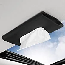 Showay visor tissue holder pu hanging tissue holder for car pu leather napkin paper mask holder for seat back and sun visor-black