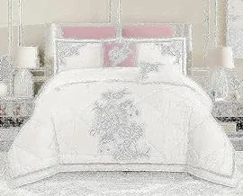 Hours 8-Pieces Embroidered Comforter Set Hours-123A King Size