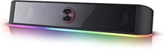 Twisted Minds RGB 2.0 Desktop Soundbar, 2.0 Channel Computer Speaker with Dynamic Lighting Bar Audio-Light Sync/Display, Touch-Control Backlit with Volume Knob, USB Powered w/ 3.5mm Cable