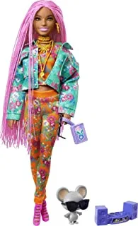 ​Barbie Extra Doll - Pink Braids, Gift for Kids 3 Years Old & Up GXF09