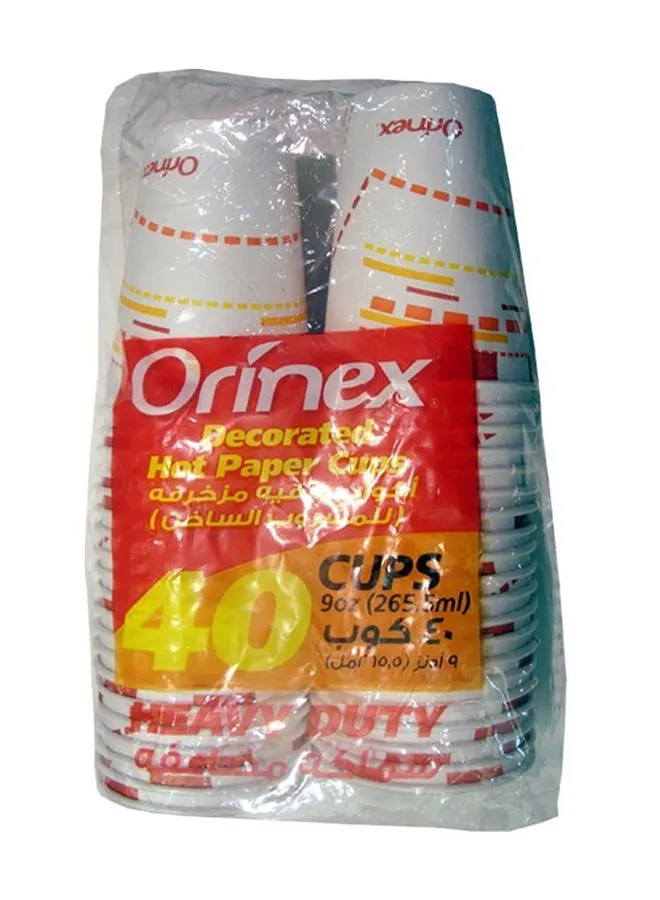 Orinex 40-Piece Hot Paper Cup White