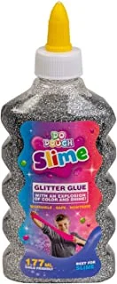 Glitter Glue 177ML Silver - Sparkly and Dazzling Adhesive Glue for Art Projects, DIY Slime, and Card Making - Non-Toxic and Easy to Clean up.