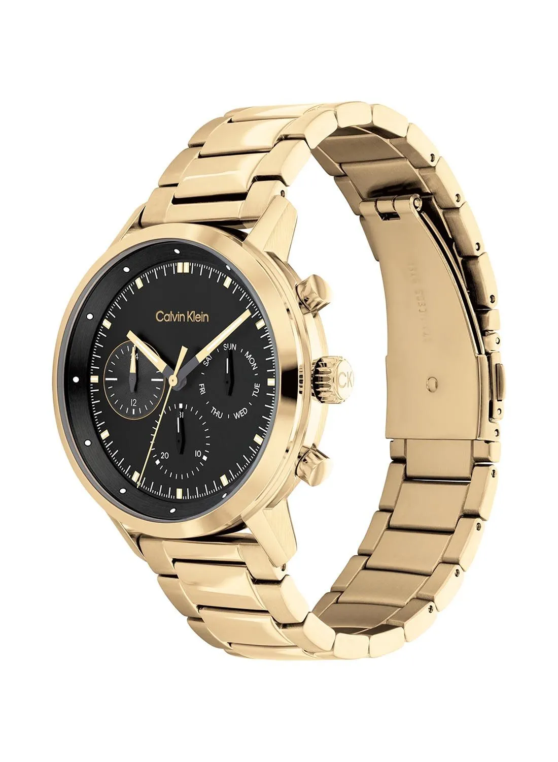 CALVIN KLEIN Analog Round Waterproof  Wrist Watch With Gold Strap 25200065