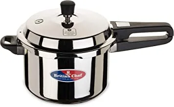 BRITISH CHEF Stainless Steel Pressure Cooker 5.5LTR Silver BC-ST-004