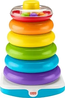 Fisher-Price Giant Rock-a-Stack, 14-inch tall stacking toy with 6 colorful rings for baby to grasp, shake, and stack GJW15