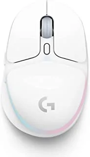 Logitech G G705 Wireless Gaming Mouse, Customisable LIGHTSYNC RGB Lighting, LIGHTSPEED Wireless, Bluetooth Connectivity, Lightweight, PC/Mac/Laptop - White Mist, Normal, 910-006368
