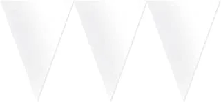 لافتة بينانت ورقية بيضاء فاترة ، زينة للحفلات ، 15 قدمًا