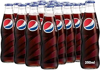Pepsi Carbonated Soft Drink, Glass Bottle, 24 x 250 ml