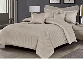 Hours Striped Hotel Comforter Set 4 Pieces Hotel Was-02B Single Size