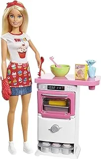 Barbie | Bakery Chef Doll and Playset, Multi-Colour, FHP57