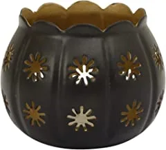 Home Town AW21PRCH068 Candle Holder, Small Size, Black