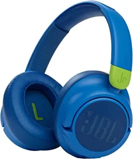 JBL JR460NC Wireless Over-Ear Noise Cancelling Kids Headphones, Built-In Mic, 20 Hour Battery, Designed for Kids, Detachable Audio Cable - Blue, JBLJR460NCBLU