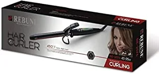 REBUNE RE-2076 Professional LCD Hair Curler, Red & Black