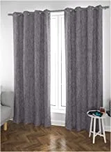 Home Town Self Pattern Polyester Black Out Grey Curtain,135X240cm