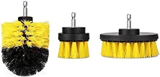 Showay 3pc Car Cleaning Brush Car Detailing Brush Drill Brush With Drill Attachment Tub Cleaner Scrubber Cleaning Brushes Automotive Detailing Spin Scrubber Set