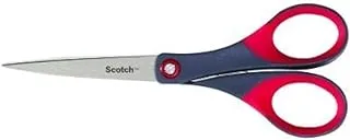 Scotch Precision Scissors 7 in (18 cm) | Stainless Steel Blades| Red and Grey color | Ergonomic Comfort Grip | Precise Cutting | Multipurpose | Office, Home, School use | Scissors | 1 scissors/pack