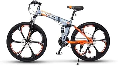 Fitness Minutes Folding Foldable Bicycle Mountain Bike, Rim Tire 26 Inch Grey, F1-26-M-Gr