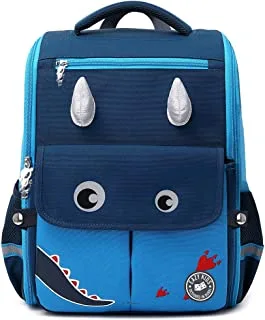 Eazy Kids Dinosaur School Bag Blue, 37 X 29 X 16