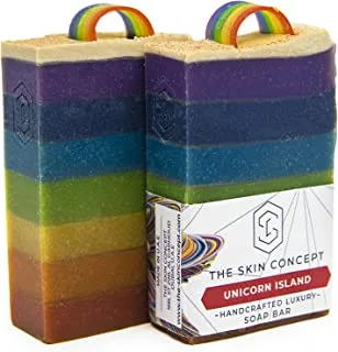 The Skin Concept Hand Crafted Premium Luxury Rainbow Soap Bar - Unicorn Island