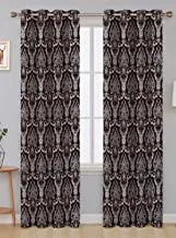 Home Town Damask Jaquard / Chennile Black Out Kark Brown Curtain 135X240 سم