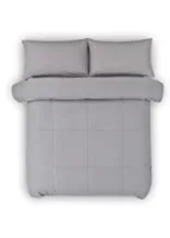 Home Town Plain Cotton Dark Grey Comforter,230X220Cm / 2 Pillow Case