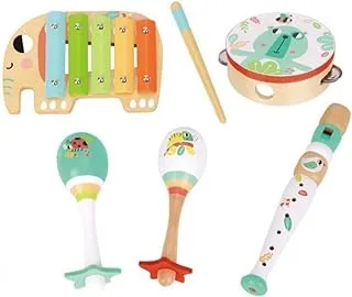 Tooky Toy Wooden Musical Instrument Set, 6 pcs