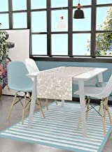هوم تاون مفرش طاولة جاكارد / بوليستر بيج بتصميم ذاتي ، 33 × 120 سم