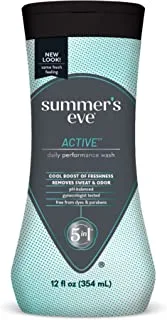 Summer's Eve Active Cooling Feminine Cleansing Wash, mint, eucalyptus, 12 Fl Oz