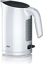 Braun 3000W Electric Kettle, White , 1.7 Liters, WK3110WH, 2 Years Warranty