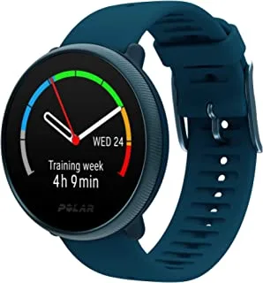 POLAR Ignite 2 - Fitness Smartwatch with Integrated GPS - Wrist-Based Heart Monitor - Personalized Guidance for Workouts, Music Controls, Weather, Phone Notifications, Storm Blue, S-L, 90085184
