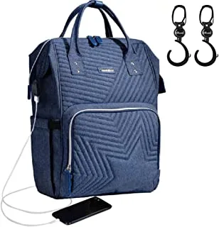 Sunveno Diaper Bag - Nova Blue + Stroller Hooks