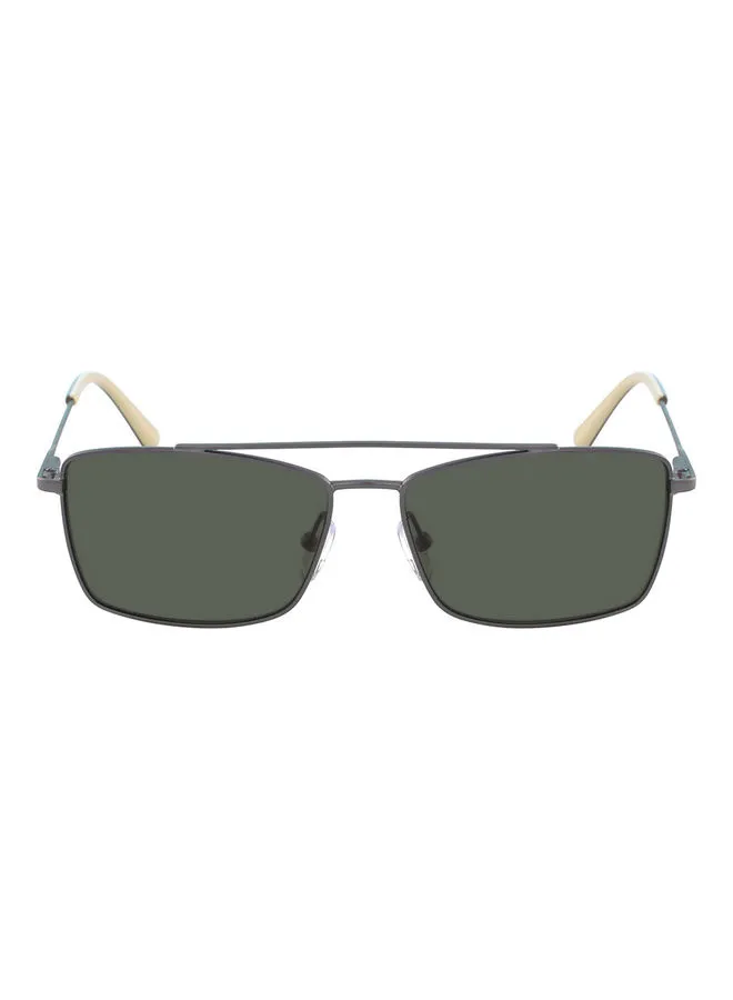 CALVIN KLEIN Men's Full Rim Metal Modified Rectangle Sunglasses CK18117S 5615 (008) Satin Gunmetal
